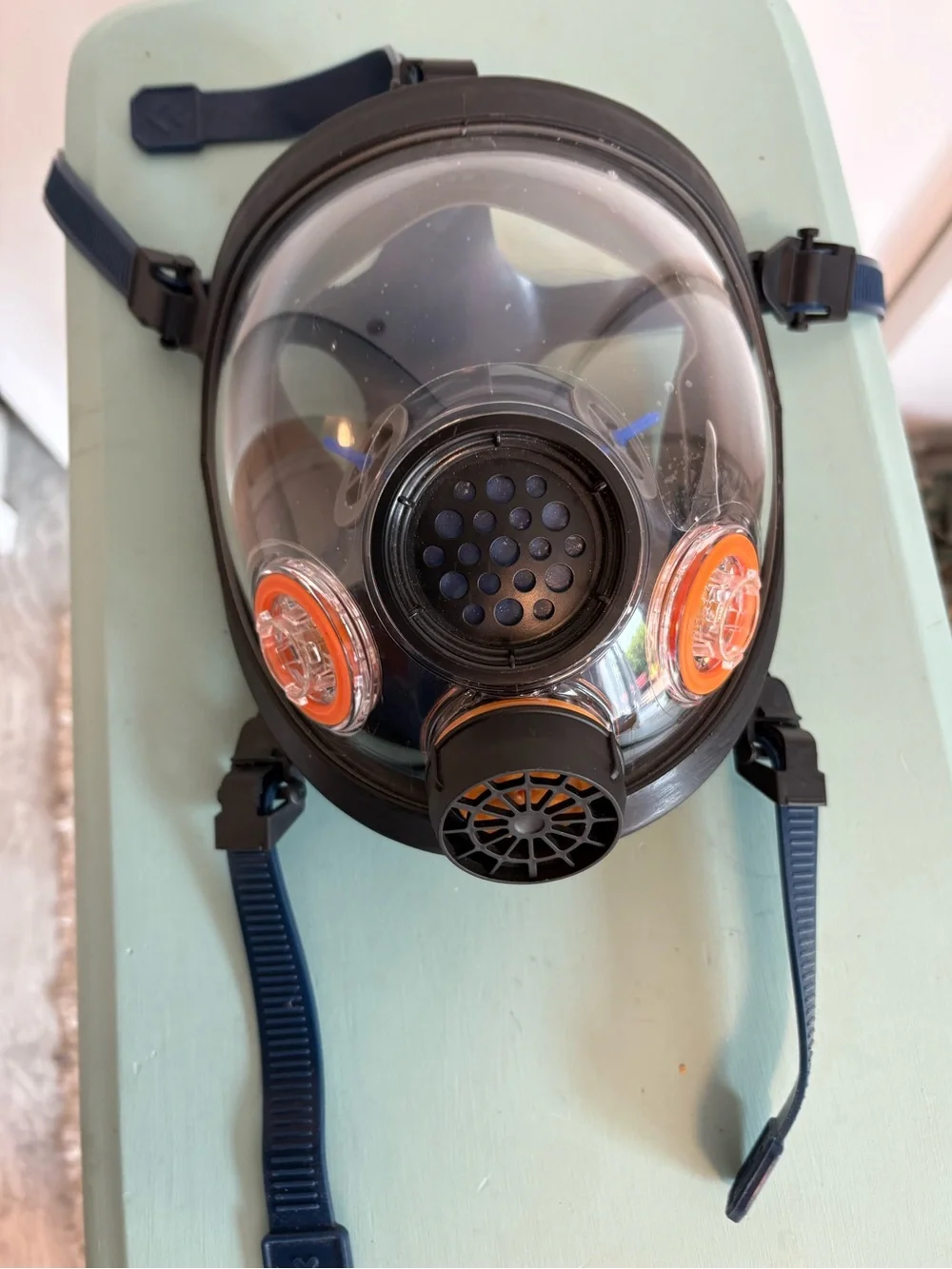Parcill Safety Full Face Respirator Mask with Clear Visor, OSFM, excellent condi
